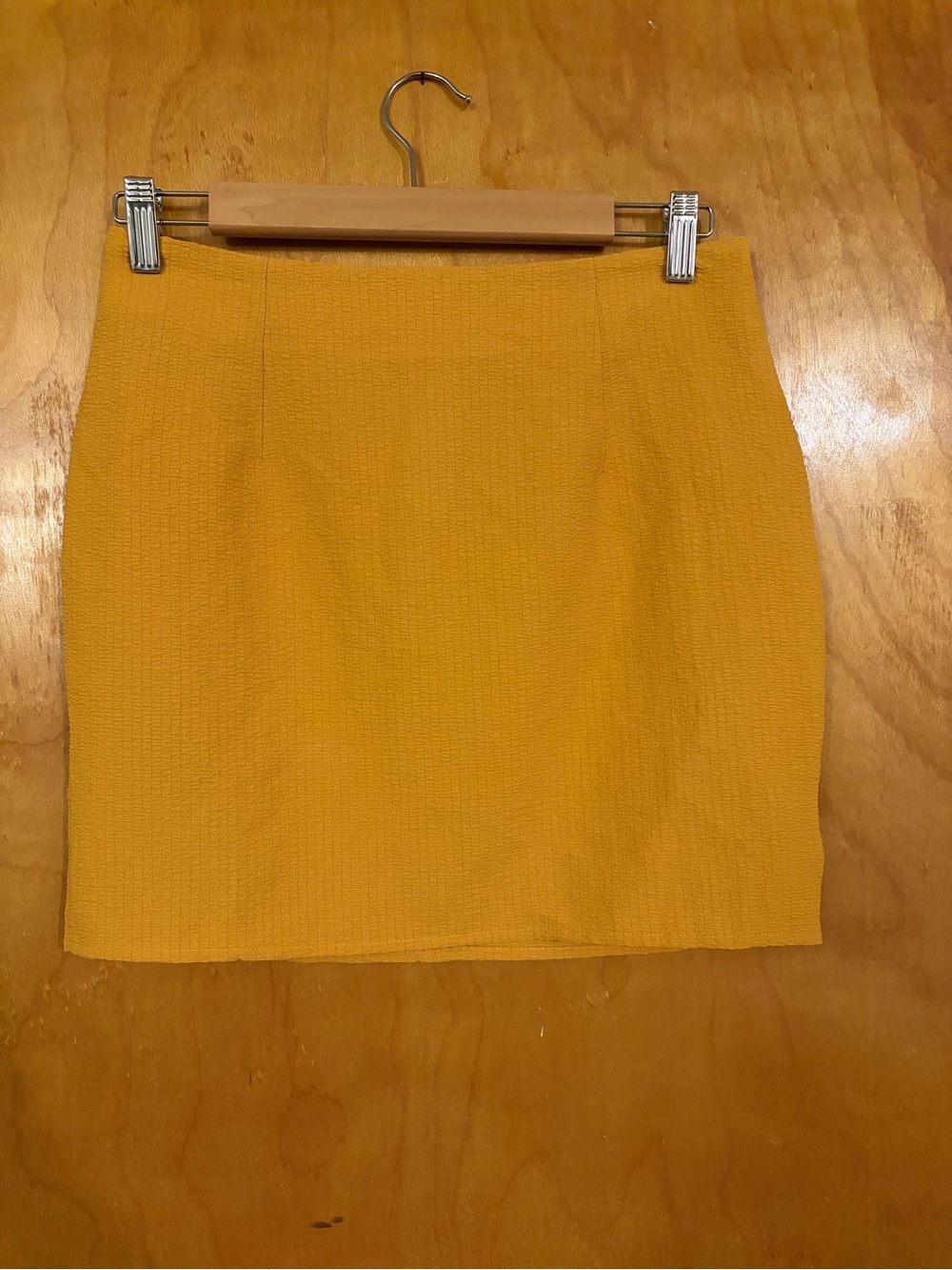 SHEIN Textured Mustard Mini Skirt